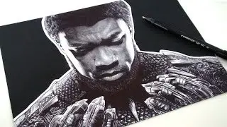 BLACK PANTHER PEN DRAWING - KING T'CHALLA | MARVEL