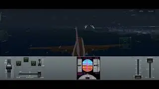 Landing airplane  in heavy rain Airline commender  safe landing