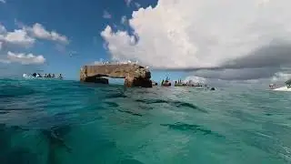 Snorkeling at Saona island, stingrays on the sea bed. 4k 
