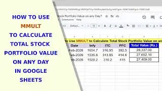 Google Sheets | MMULT Function | Matrix Multiplication |  Example | Spreadsheet | Tutorial