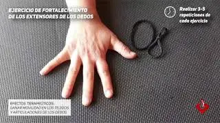 FISIOTERAPIA EN CASA:  Ejercicio de fortalecimiento de los extensores de los dedos