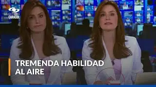 D&iacute;a de los Inocentes: &iexcl;El vaso! Presentadora de Noticias Caracol casi riega el caf&eacute; en el set