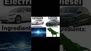 Electric VS Diesel! #meme #shorts #diesel #electric #dinosaur #car #funny #audi #tesla #vs #music #w