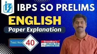 IBPS SO 2022 PRELIMS MOCK TEST NO-40 | ENGLISH PRACTICE SET WITH IMPORTANT QUESTIONS