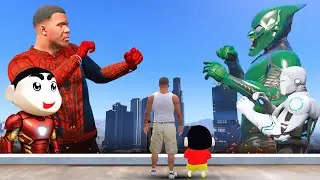 Shinchan & Franklin Get Spider Man Power and Kill Evil Iron Man in Gta 5