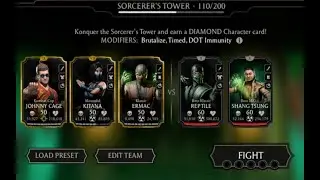 MK Mobile Sorcerers Tower Battle 110 With Gold Team | Beginner Account