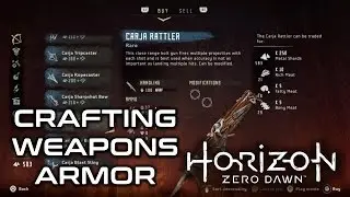 Horizon Zero Dawn Crafting, All Weapons, All Armors, Items