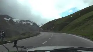 Driving upphill at Grossglockner High Alpine Road with caravan!