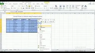 How to Convert Row into Column in Excel