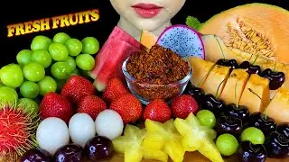 EATING FRUITS PLATTER (SWEET STRAWBERRY, RAMBUTAN ,SHINE MUSCAT, CHERRY, WATER MELON, MUSKMELON )