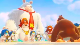 Donkey Kong Fights Rabbid Kong Army - Mario Rabbids Kingdom Battle