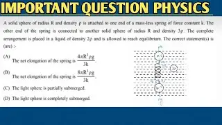 Spring&ndash;Sphere System in Liquid | Buoyancy & Equilibrium | JEE/NEET Physics