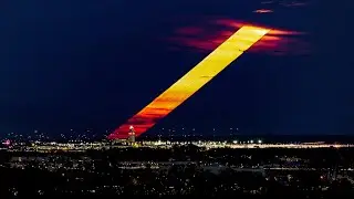 Moonrise behind airport Wien-Schwechat on 31.08.2023
