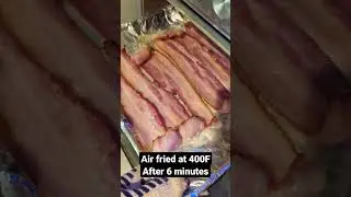 bacon in an air fryer toaster...400F for about 15 minutes