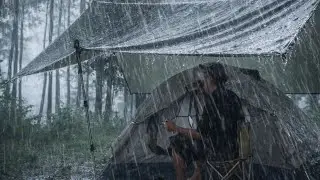 OMG😱 A BAD WEATHER AND TERRIFYING THUNDERSTORM ‼️ CAMPING IN HEAVY RAIN ⛈️ 