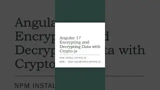 Angular Encrypting Decrypting Data with CryptoJs | Angular 17 Tutorial | npm install crypto-js