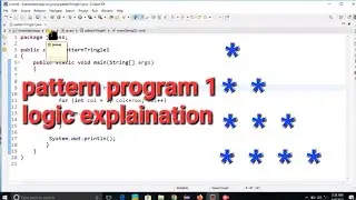 pattern programing 1 || logic explaination || step by step execution of code