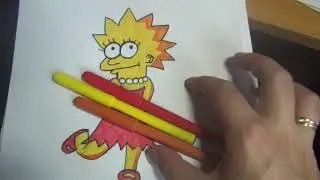 How to draw Lisa Simpson / Lisa Simpson Easy Draw Tutorial / Как нарисовать Лиза Симпсон просто