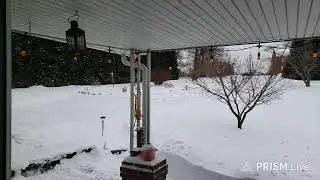 Snow blowing the driveway after the storm