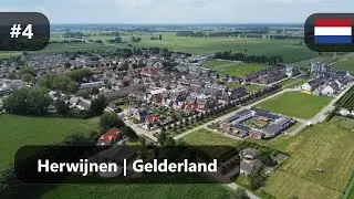 Flight around Herwijnen, Gelderland (NL) - Village, Ferry, McDonald's Vuren & A15 - July 2021