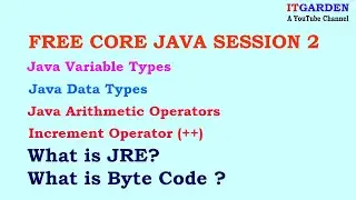 Core Java Free Training  Arithmetic & Increment Operator and What is JRE, Bytecode - Session 2