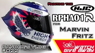 How to paint the new HJC RPHA01R for Marvin Fritz - Watch give away!! - Sander's vlog 22