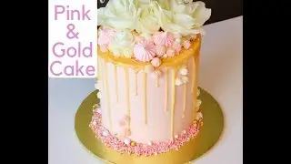 HOW TO | Pink and Gold Drip Cake
