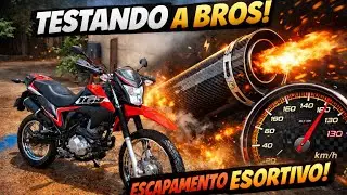 Testando minha bros com escapamento esportivo (meu amigo que tava gravando)