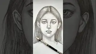 Graphite pencil portrait a girl / Portrait art #shorts