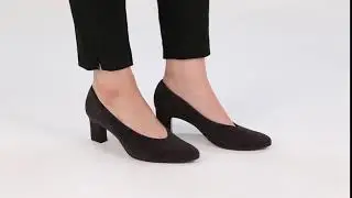 Peter Kaiser Mahirella Carbon Suede Womens Classic Black Heeled Court Shoes