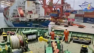 Ship departure from port | Life at sea | container ship |