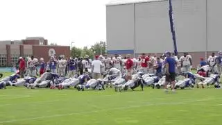Giants do pushups at training camp practice