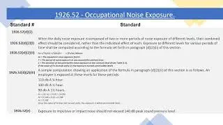 OSHA - 1926.52 - Occupational Noise Exposure