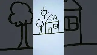 How to draw house 🏠 easy drawing #drawing #howtodraw #kidslearning (490)