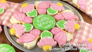 Decorate a Spring Butterfly & Flower Cookie Platter | Cookie Decorating with Royal Icing