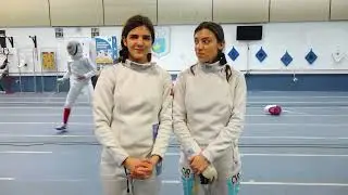 Anglaia Tassano and Ioly Christophi at fencing seminar