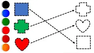 Shape Matching for Kids 🎨 Learn Circle 🔵 Triangle 🔺 Heart 💖 | ABC123 Colorful Minds | For Kids Video