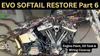 ПРОЕКТ EVO SOFTAIL Часть 6. Покраска двигателя, очистка проводки и масляного бака. 89 Harley-Davi...