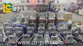 6color open ink well pad printing machine with conveyor with rotary system