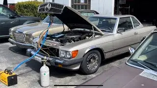 HIGH PRESSURE NITROGEN DECAY LEAK TEST 1988 Mercedes 560SL HA￼D 0 PSI  REFRIGERANT