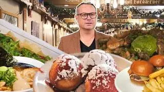 Внутри американского Рождественского городка! Снежные датские пончики, рамен и изысканный рестора...