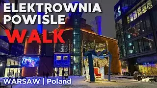 Evening Walk Around Elektrownia Powiśle 🎄 | Christmas Lights & Winter Atmosphere | Warsaw