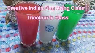 Creative Indian flag using Glass tricoyin glass #easyartandcraft0009