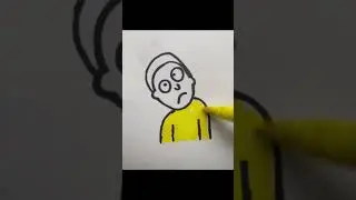 Easy how to draw Morty #shorts #art #rickandmorty #morty