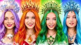 &iexcl;Princesas de Fuego, Agua, Aire y Tierra! Desaf&iacute;o Real para los Cuatro Elementos
