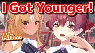 Flare's reaction when Marine's telling her look gets younger【Hololive】