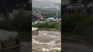 Camper floats down river in Norway floods #stormhans #norway #viral #nature