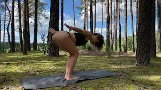 Sexy Yoga in the forest. Hot yoga for you. Karma like it yoga style.