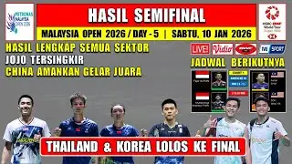 UNGGULAN BERGUGURAN ~ Hasil Semifinal Malaysia Open 2026 Hari Ini ~ JOJO KALAH