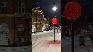 Snowy weather in #simrishamn Main Square #outdoors #camping #sweden